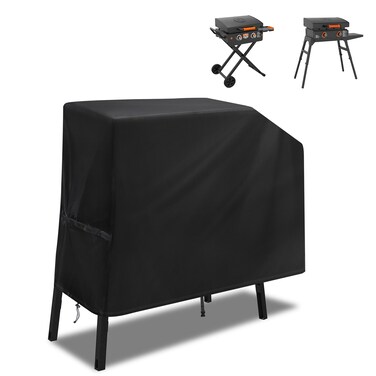 Griddle Grill Cover for Blackstone 22 inch and 17 inch with Hood and Stand, Waterproof UV Resistant Rip-Proof Material Griddle Cover - Black(Cover Only)