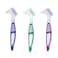 3 Pcs Denture Cleaning Brush Portable Cleaning Brush False Teeth Brushes for Denture Care Denture Cleaner with Multi-Layered Soft Bristles and Dual Angled