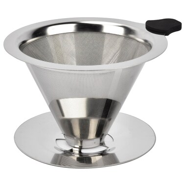 NKOVE Pour Over Coffee Dripper Stainless Steel Reusable Filter Paperless Cone Coffee Maker Dripper for 1-2 Cup