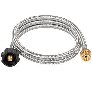 SHINESTAR Propane Hose Adapter &amp; 5 FT Braided Hose for Buddy Heaters, Coleman Stoves, Blackstone 17" 22" Tabletop Griddle, Char-Broil Portable Grills, Weber Q Grills- Converts 1 lb to 20 lb Cylinders