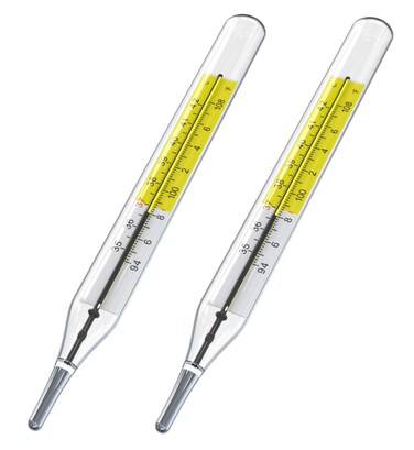 2pcs Glass Thermometer Mercury Free Clinlic Thermometer Traditional Thermometer Dual Scale Mercury Free C&amp;F 2PK