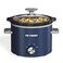 2 QT Small Slow Cooker, 3 Adjustable Temp, Upgraded Ceramic Pot, Easy Clean-up, Nutrient Loss Reduction, Sauces, Stews &amp; Dips, Stainless Steel, Blue