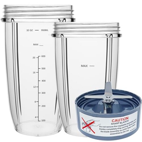 PODCAY Blender Replacement Parts for Nutribullet, 32oz &amp; 24oz Cups with Replacement Extractor Blade, Compatible with Nutri Bullet 600W/900W Pro Blenders (3 PCS)