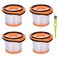 4 Pack Replacement Vacuum Filter for Shark Wandvac System WS620 WS630 WS632 WS642 WS632BLBRN WS632GDBRN WS632GNBRN WS632PKBRN WS632RGBRN, Replace to Part # XFFWV360