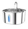 PEKTACO Cat Water Fountain - 3.2L/108oz Stainless Steel Pet Water Drinking Fountain for Cats Indoor, Dog Water Fountain with Water Level Window