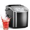 Electactic Ice Maker Countertop, Efficient Easy Carry Ice Machine, Self-Cleaning Ice Maker with Ice Scoop &amp; Basket, 9pcs/ 8mins 26.6Lbs Per Day for Home/Office/Kitchen,Black