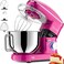 Facelle Stand Mixer, Electric Kitchen Mixer, 660W 6 Speed Tilt-Head stand mixer with Pulse Button, Attachments include 6.5 QT Bowl, Dishwasher Safe Beater, Dough Hook, Whisk &amp; Splash Guard - Purple