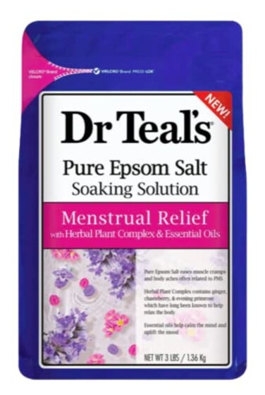 Menstrual Relief Pure Epsom Salt with Herbal Plant Complex &amp; Essential Oils-3 lbs
