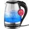 MuellerLiving Glass Kettle 1.5L 1500W LED Light Electric Tea Kettle Automatic Shut-Off with SpeedBoil Tech and Boil-Dry Protection