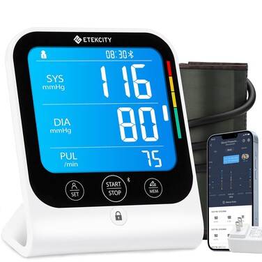 Etekcity FSA/HSA Eligible Blood Pressure Monitor for Home Use, FSA HSA Store Items, Cuff for Standard to Large Arms, Bluetooth BP Machine for iOS &amp; Android Devices with Data Storage, Diagnostic Kit