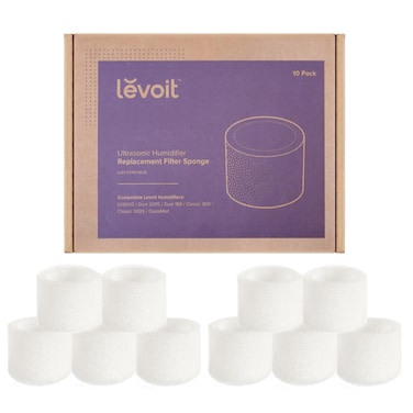 LEVOIT 10-Pack Top Fill Humidifier Replacement Filters, Capture Particles to Improve Humidification Efficiency, for Classic160, Dual150, Dual200S, Classic300(S), LV600S, OasisMist450S, Superior6000S