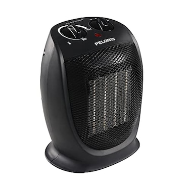 PELONIS PHTA1ABB Portable, 1500W/900W, Quiet Cooling &amp; Heating Mode Space Heater for All Season, Tip Over &amp; Overheat Protection,for Home, Office Personal Use, Black , 9inch