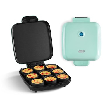 DASH Sous Vide Style Family Size Egg Bite Maker for Breakfast Bites, Sandwiches, Healthy Snacks or Desserts, Keto &amp; Paleo Friendly (9 Servings), Aqua