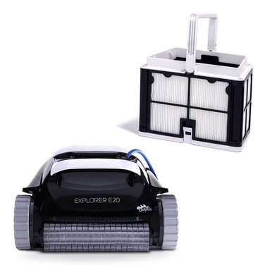 Dolphin (2025 Model Explorer E20 Automatic Robotic Pool Vacuum Cleaner Includes Ultra-Fine Filters to Capture Debris, Ideal for Inground Pool up to 33 FT in Length