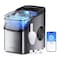 GoveeLife Smart Ice Maker Countertop, Portable Ice Machine with Voice Control, 9 Ice Cubes in 6 Minutes 3 Sizes, 26lbs/24Hrs, Self Cleaning RGB Lights, Quiet Ice Maker with Scoop for Kitchen Silver