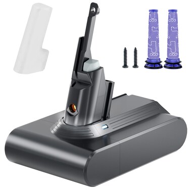 Battery Replacement for V7, 21.6V 4600mAh Li-ion Battery Compatible with SV11 V7 Motorhead V7 Animal V7 Extra V7 Mattress V7 Absolute V7 Trigger V7 Allergy Vacuum Cleaners, 2 Filters Included