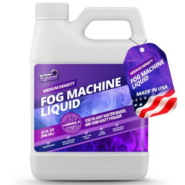 32oz Fog Machine Liquid Smoke - Medium Density Smoke Machine, Fog Juice for 400-1500 Watt Foggers, Water-Based, Lasting &amp; Ultra Thick Atmosphere, Ideal for Concerts, Parties &amp; Events