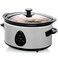 OVENTE Electric Slow Cooker with 3 Cooking Settings, Dishwasher-Safe Stoneware, Tempered Glass Lid and 3.7 Quart Oval Ceramic Pot Perfect for Entrees, Soups, Sauces, Stews and Dips, Silver SLO35ABR