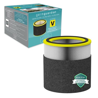GermGuardian Filter V HEPA Pure Genuine Air Purifier Replacement Filter, Removes 99.97% of Pollutants for Models AC3000W, AC3000B, AC3050, AP3151 and AC151, Black/Yellow, FLT151
