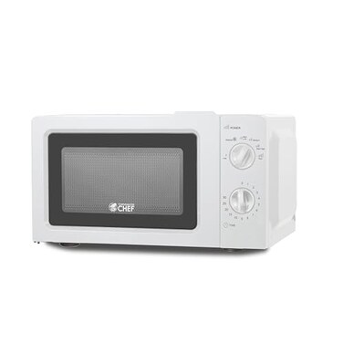 COMMERCIAL CHEF 0.6 Cubic Foot Microwave with 6 Power Levels, Small Microwave with Grip Handle, 700W Countertop Microwave with 30 Minute Timer and Mechanical Dial Controls, White