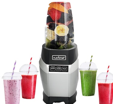 NutriChef Personal Electric Single Serve Blender-Small Professional Kitchen Countertop Mini Blender for Shakes and Smoothies w/Pulse Blend, Convenient Lid Cover, Portable 20 &amp; 24 Oz Cups NCBL1000.5