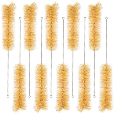 stonylab 10 Pack Tube Brushes, Bristle Test Tube Bottle Wash Cleaning Brushes with Radial Tufted End for Laboratory, Size S