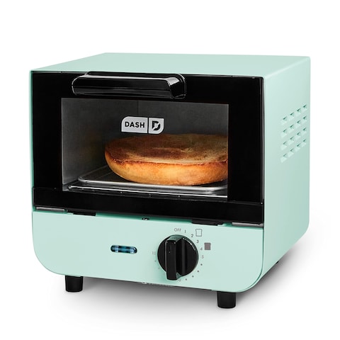 DASH Mini Toaster Oven Cooker for Bread, Bagels, Cookies, Pizza, Paninis &amp; More with Baking Tray, Rack, Auto Shut Off Feature - Aqua