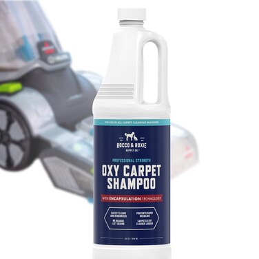 Rocco &amp; Roxie Carpet Cleaner Solution for Pets - Use In Any Carpet Shampooer Machine - Deep Cleaning For Everyday Dog Odor On Carpets, Couch, Upholstery, and Rugs