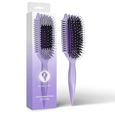 Bounce Curl Volume EdgeLift Brush, 5-in-1 Tool for Volumized Waves, Curls &amp; Coils - Purple