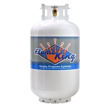 Flame King YSN-301 30 Pound Steel Propane Tank Cylinder with Type 1 Overflow Protection Device Valve DOT and TC Compliant, White (Package May Vary)