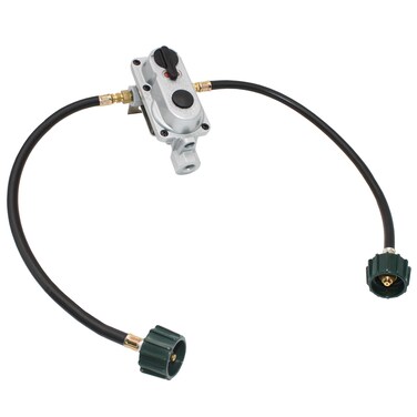 Flame King KT18ACR6 2-Stage Auto Changeover LP Propane Gas Regulator with Two 18-inch Pigtails for RVs, Vans, Trailers