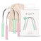 Boka Tongue Scraper for Adults &amp; Kids with Case - Stainless Steel Tongue Cleaner w/Linen Travel Pouch - Scrubber to Remove Tongue Buildup and Freshen Breath (Pack of 2), Green and Pink