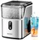 EUHOMY Nugget Ice Makers Countertop, Pebble Ice Maker Machine with 35lbs/24H Soft Ice, Self-Cleaning Sonic Ice Maker with Ice Scoop&amp;Basket, Pellet Ice Maker for Home/Kitchen/Office(Stainless Steels)