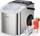 Silonn Ice Makers Countertop, Portable Ice Maker with Self-Cleaning 9 Cubes Ready in 6 Mins 26Lbs/24H 2 Sizes of Bullet Ice, Ice Machine for Home Kitchen and Office Bar Party,Stainless Steel