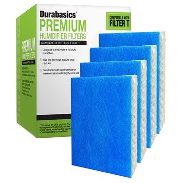 Durabasics Filter Replacements for Honeywell Filter humidifier Filter T, 4 Pack, Compatible with HFT600 Honeywell Humidifier Filter, HEV615 &amp; HEV620, Filter HFT600 &amp; Filter T
