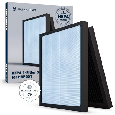 HATHASPACE Air Purifier HEPA Filter Replacement - Certified Filters for HSP001 Smart Purifiers - Easy to Install, Improved Air Quality - H13 True HEPA, 1 Pack