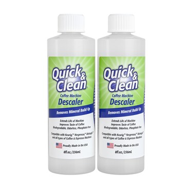 Quick &amp; Clean 2-Pack Descaler (4 Total Uses) - Made in the USA - Descaling Solution for Keurig, Nespresso, Ninja, Delonghi, Coffee and Espresso Machines