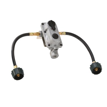 Flame King (KT12ACR6) 2-Stage Auto Changeover LP Propane Gas Regulator With Two 12 Inch Pigtails For RVs, Vans, Trailers