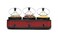 Elite Gourmet EWMST-325R Maxi-Matic Triple Slow Cooker Buffet Server Adjustable Temp Dishwasher-Safe Oval Ceramic Pots, Lid Rests, 3 x 2.5 Qt Capacity, Red