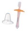 Simba Soft Bristle Silicone Baby Toothbrush with Milk Residue/Fur Scrubber (Orange)