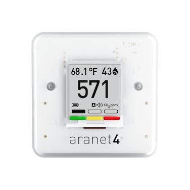 SAF Aranet4 Home: Wireless Indoor Air Quality Monitor for Office or School (CO2, Temperature, Humidity and More) Portable, Battery Powered, E-Ink Screen, App for Configuration &amp; Data History