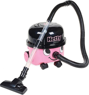 Casdon Henry &amp; Hetty Toys - Hetty Vacuum Cleaner - Pink Vacuum Cleaning Toy with Real Function &amp; Nozzle Accessories - Kids Cleaning Set - for Children Aged 3+