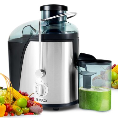 Fullstar Juicer Machines Vegetable and Fruit Juicer - 2-Speed Small Juicer, Juice Extractor Machine, Juice Maker Machine, Juice Maker, Fruit Juicer Machine, BPA Free Compact Juicer (Black)