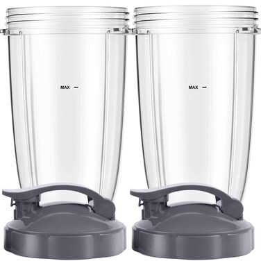 LVAINIT Blender Cups 24oz Cups with Flip-Top To-Go-Lids Fit for NutriBullet Blender 600W Pro 900W NutriBullet Replacement Parts