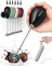 Milk Frother Handheld with Case,USB C Rechargeable Frother Wand for Coffee, Portable Electric Whisk with Stand,Waterproof Hand Drink Mixer Travel for Lattes, Cappuccino, Matcha, Egg (Black)
