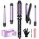 5 in 1 Curling Iron, Curling Wand Set with Thermal Brush, Flat Iron Hair Straightener, 3 Ceramic Curling Irons (0.35"-1"), 13 Adjustable Temps, Hair Curler Waver with Heat Resistant Mat, Glove, Clip