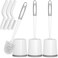 Holaloha Toilet Brush, 3 Pack Toilet Brushes for Bathroom with Holder, Bathroom Accessories Toilet Bowl Brush with 3 Clean Brush, Toilet Scrub Brush, Toilet Brush Set for Deep Cleaning, White