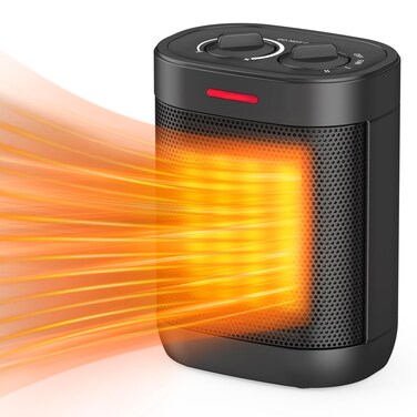 1000W PTC Ceramic Small Space Heaters with Overheating &amp; Tip-Over Protection, Portable Electric Mini Heater Fast Quiet Heating for Office Bedroom Desk