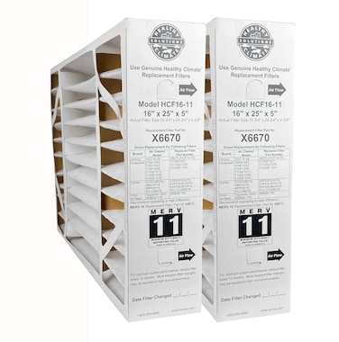 Lennox X6670 - (2-Pack) Healthy Climate 16" x 25" x 5" OEM HCF16-11 Air Filter, MERV 11