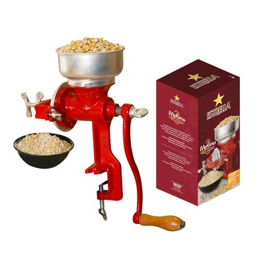 Estrella Cast Iron Manual Crank Corn Grain Grinder 14" Tall &amp; 5" Hopper